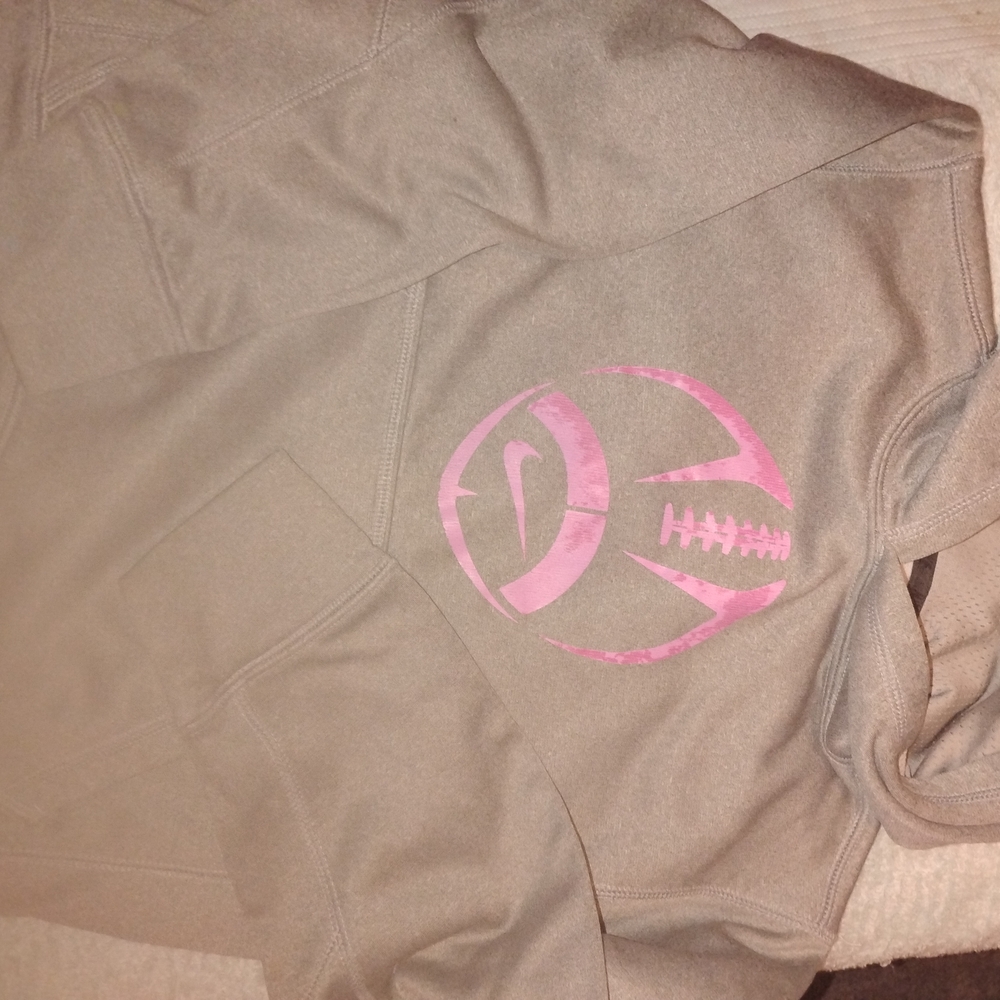 Nike Kids Hoodie in Tan and Pink